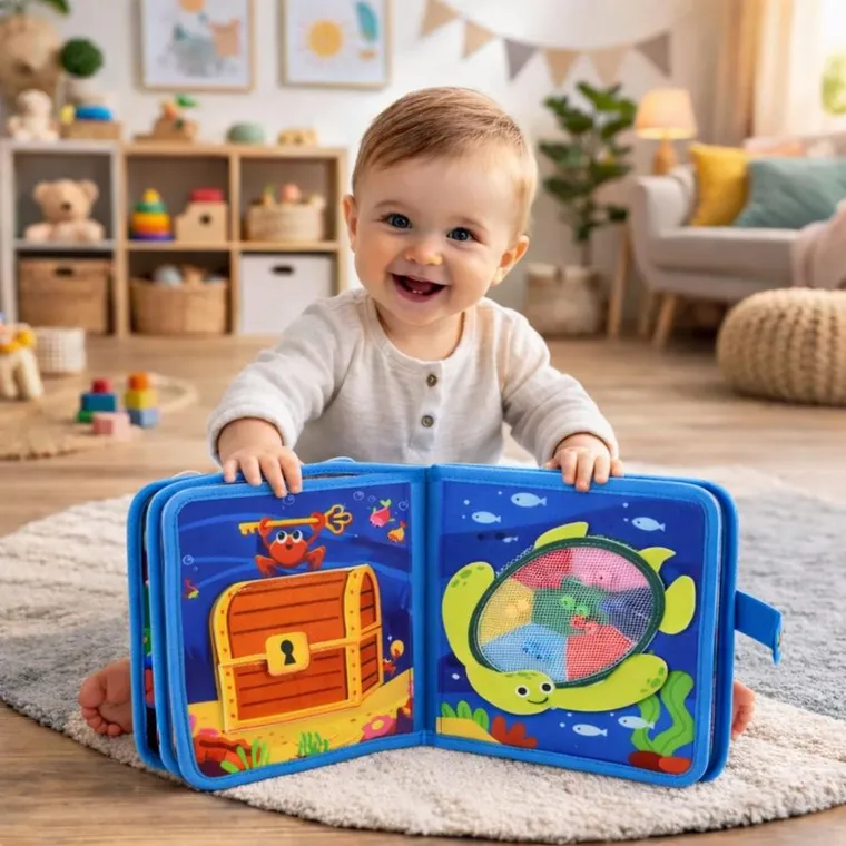 Lean Toys, książeczka sensoryczna 3D, filcowa, zwierzęta morskie