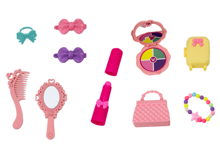 Lean Toys, lalka baletnica z akcesoriami, różowa