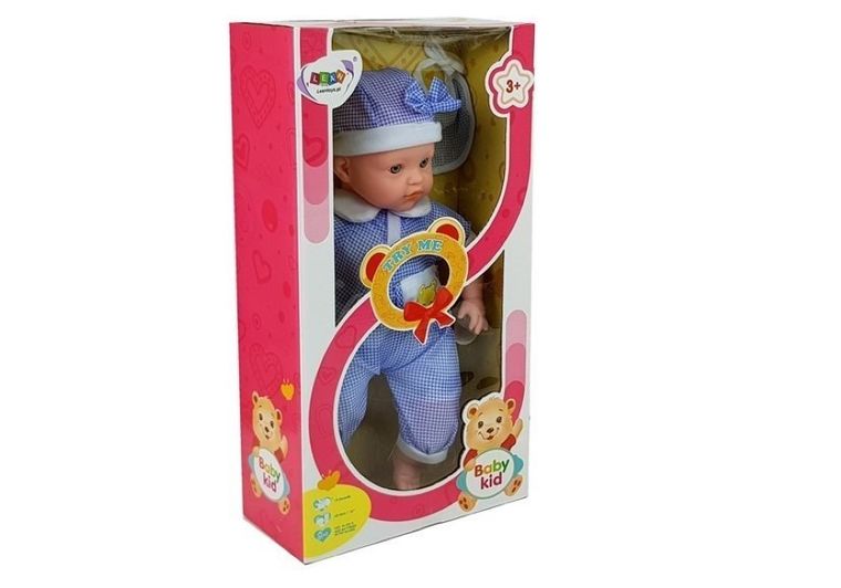 Lean Toys, lalka bobas, w niebieskim ubranku, 45 cm
