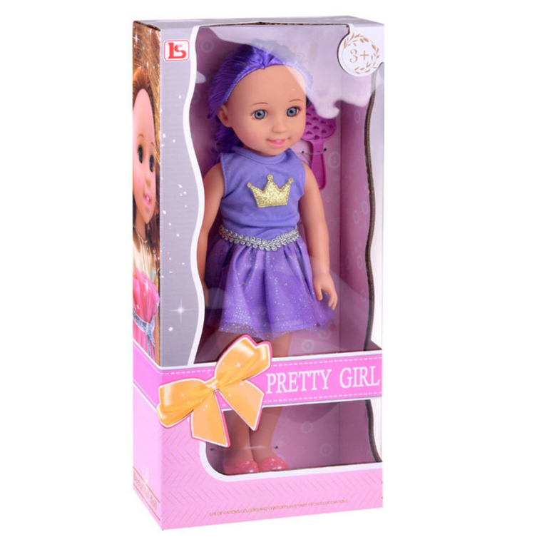 Lean Toys, lalka w sukience z koroną, 38 cm