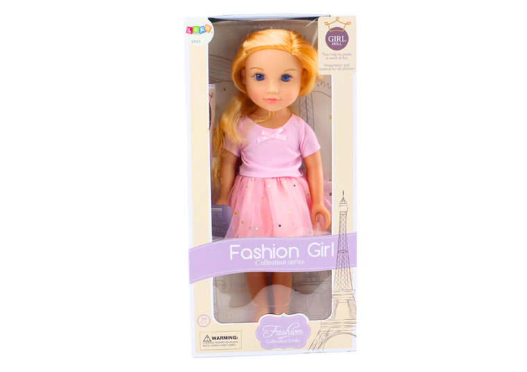 Lean Toys, lalka w sukience z tiulem, blond włosy, 18'