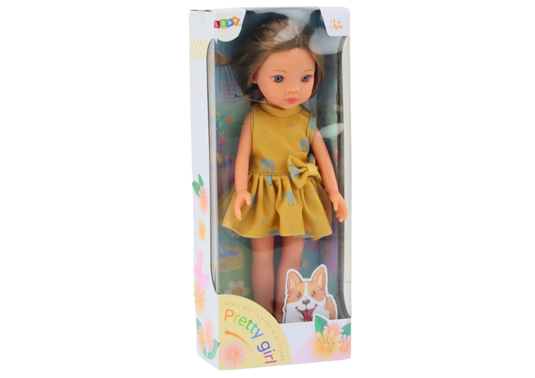 Lean Toys, lalka w żółtej sukience, 33 cm