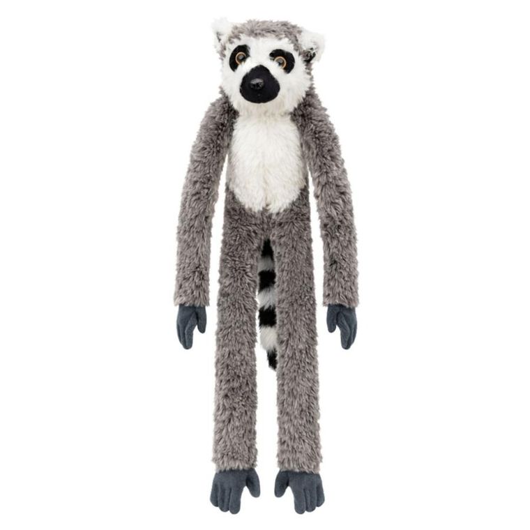 Lean Toys, lemur z długimi łapkami na rzepy, maskotka, 35 cm