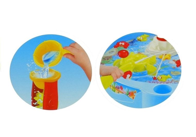Lean Toys, łowienie rybek na stoliku wodnym, gra zręcznościowa, 25 elementów