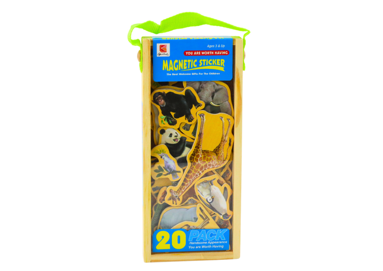 Lean Toys, magnesy drewniane, zwierzęta, 20 szt.
