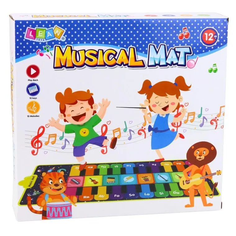 Lean Toys, mata interaktywna, pianinko, zwierzęta ZOO