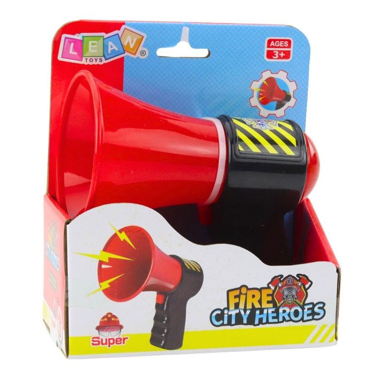 Lean Toys, megafon strażacki, interaktywny