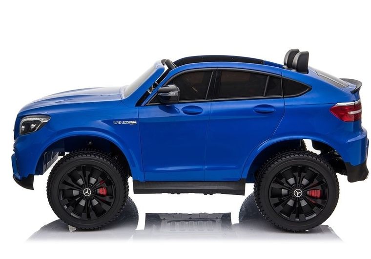 Lean Toys, Mercedes-Benz GLC 63S, pojazd na akumulator, niebieski lakierowany