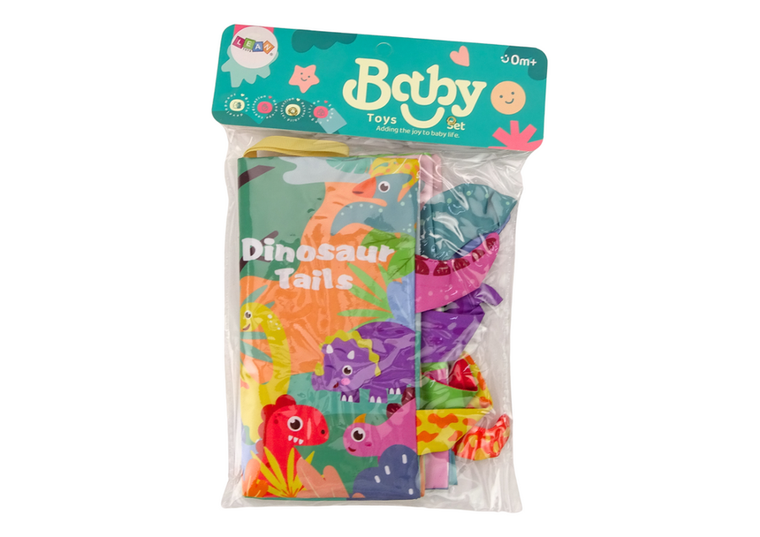 Lean Toys, miękka książeczka sensoryczna, dinozaury