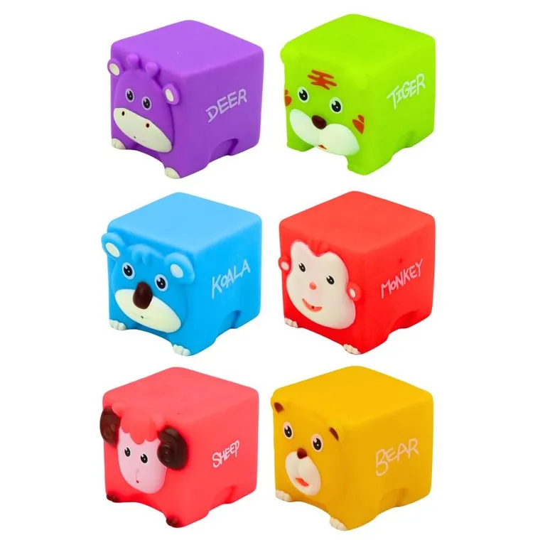 Lean Toys, miękkie klocki edukacyjne, zwierzątka, 6 szt.