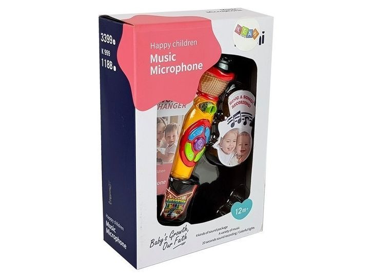 Lean Toys, mikrofon karaoke, nagrywający piosenki, żółto-czarny