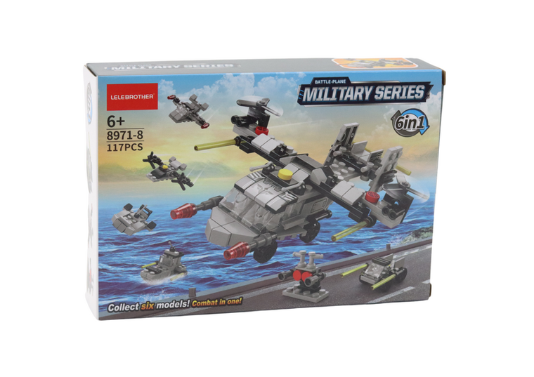 Lean Toys, Military, Helikopter, klocki konstrukcyjne 6w1, 117 elementów