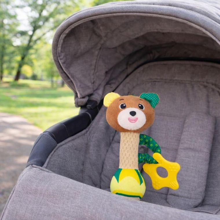 Lean Toys, miś, grzechotka pluszowa z gryzakiem