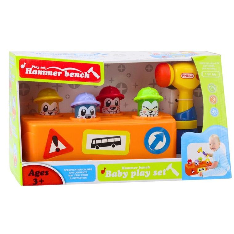 Lean Toys, młotek, roboty drogowe, zabawka interkatywna, gra zręcznościowa