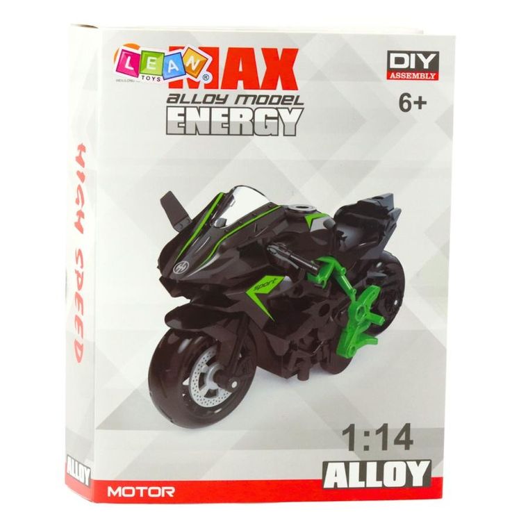 Lean Toys, motocykl, metalowy pojazd do skręcania, 1:14