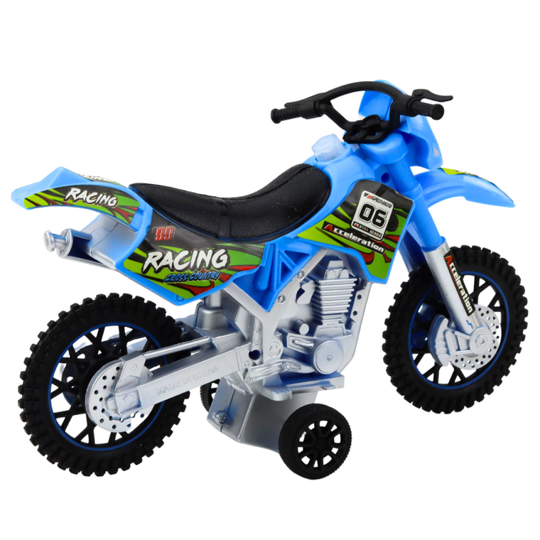 Lean Toys, motor crossowy off-road, niebieski