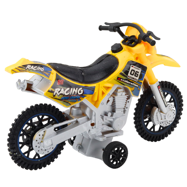 Lean Toys, motor crossowy off-road żółty