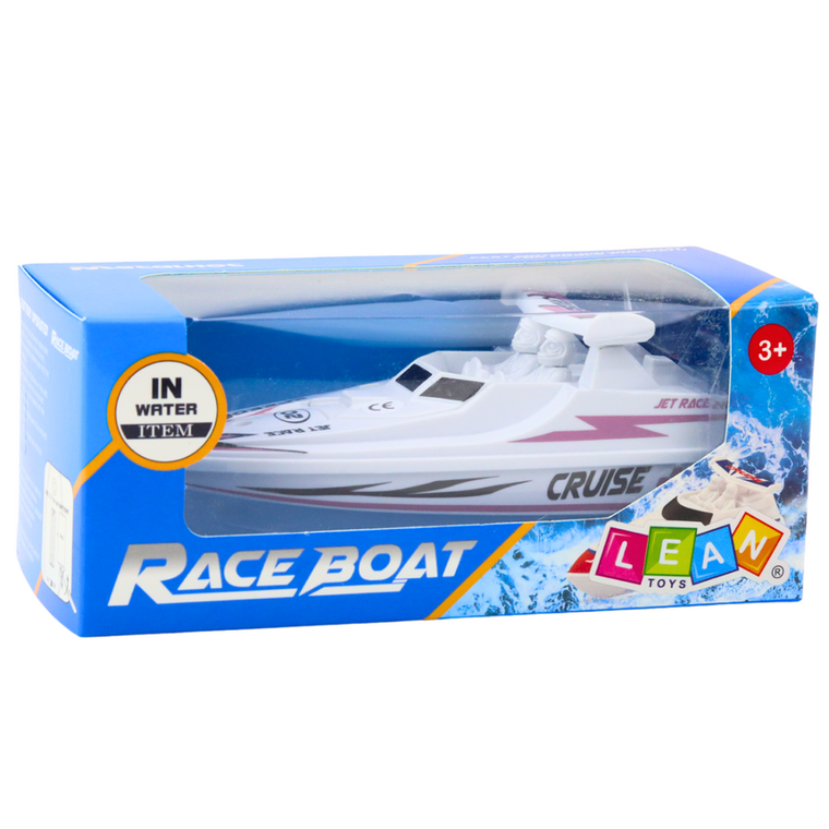 Lean Toys, motorówka, pojazd na baterie, biała