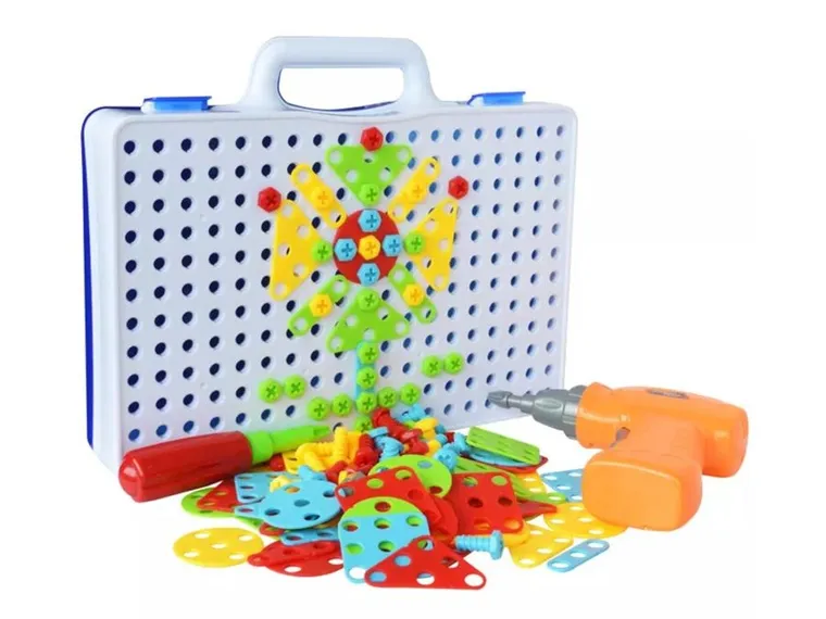 Lean Toys, mozaika z wkrętarka, układanka 4w1, 237 elementów