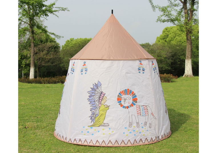 Lean Toys, namiot indiański tipi, beżowy, 125 cm