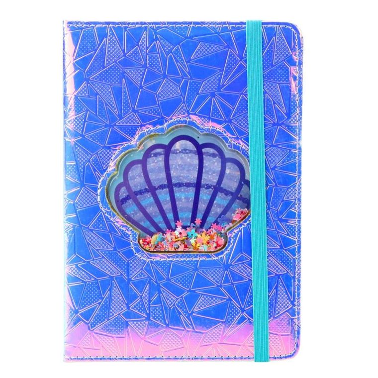 Lean Toys, notatnik A5, 70 kartek, linia, Muszla z konfetti