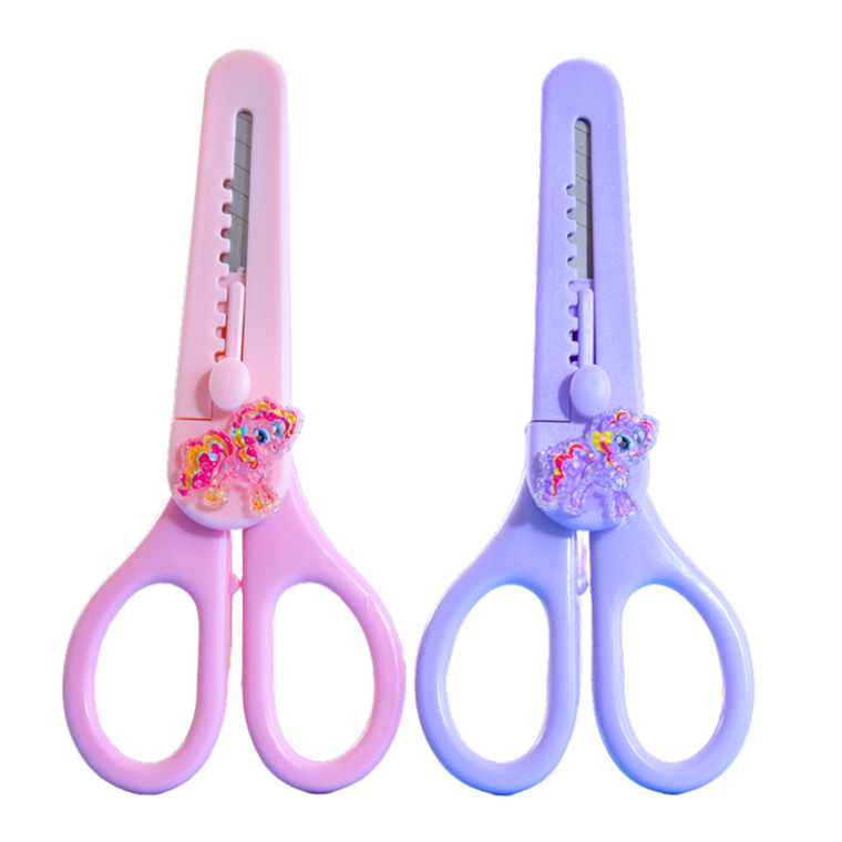 Lean Toys, nożyczki dziecięce z osłonką, konik, 14 cm, 1 szt.