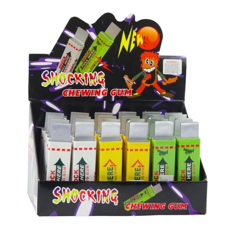 Lean Toys, paczka gum do żucia, rażąca prądem