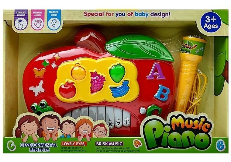 Lean Toys, pianinko elektroniczne, jabłko