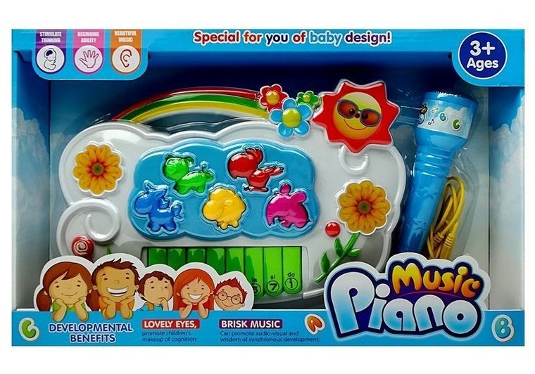 Lean Toys, pianinko elektroniczne, kwiatki