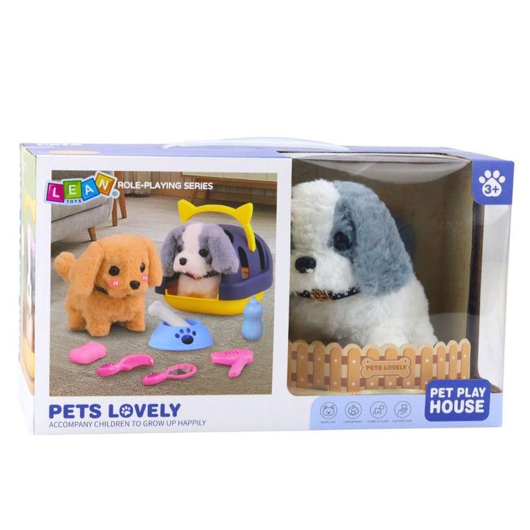 Lean Toys, pies, zabawka interaktywna + akcesoria