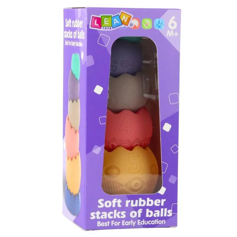 Lean Toys, piramidka sensoryczna, jajka, cyfry i literki