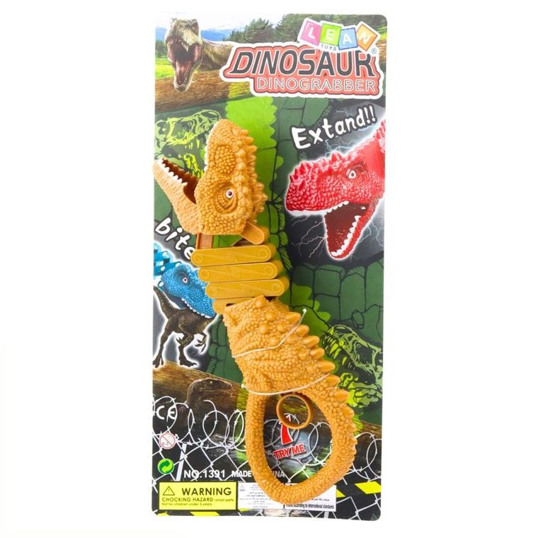 Lean Toys, pistolet, chwytak, gryzący szkielet dinozaura, pomarańczowy
