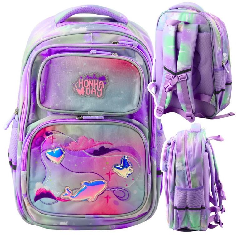 Lean Toys, plecak szkolny, pastel kolorowy, 20l