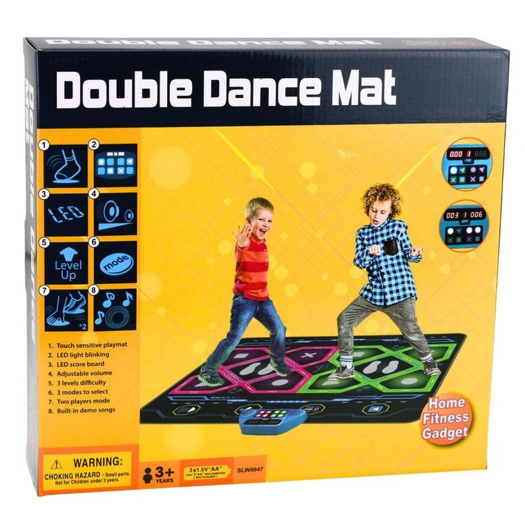 Lean Toys, podwójna mata taneczna, LED, 105-90 cm