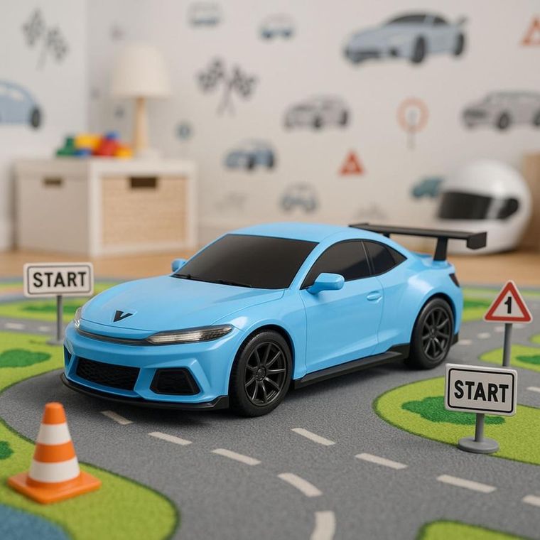 Lean Toys, pojazd sportowy ze stacją ładującą, zdalnie sterowany, niebieski