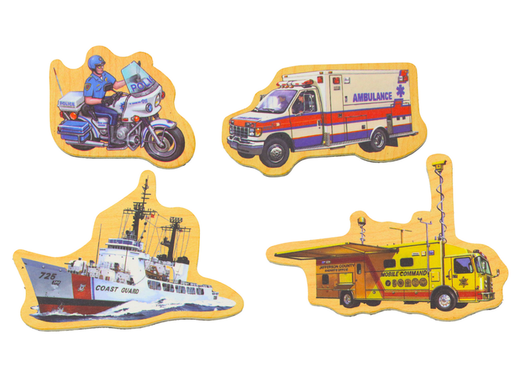 Lean Toys, pojazdy, zestaw magnesów, drewniane, 20 szt.