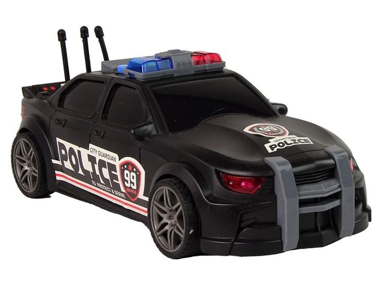 Lean Toys, policja, pojazd sportowy, 1:16, czarny