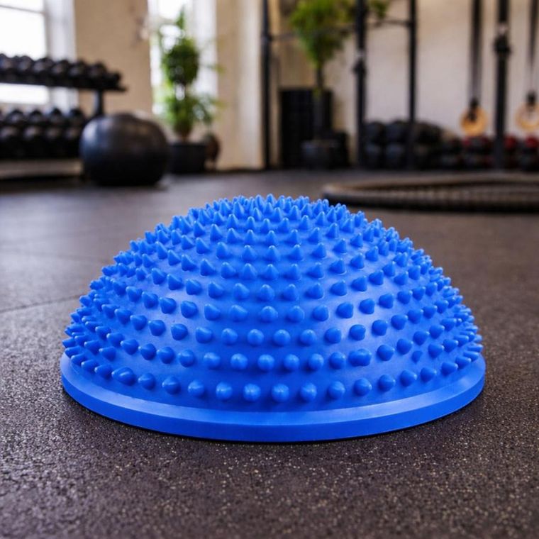 Lean Toys, półkula sensoryczna do masażu i ćwiczeń równowagi, niebieska, 16 cm
