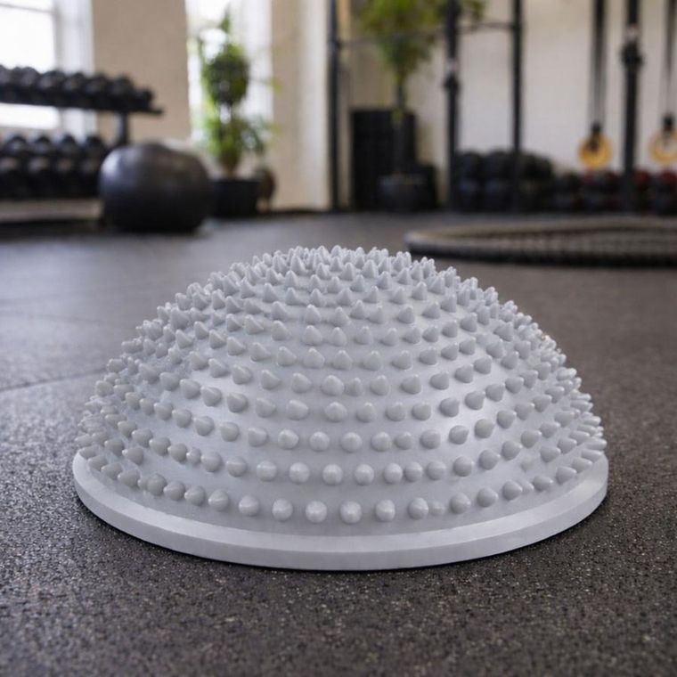 Lean Toys, półkula sensoryczna do masażu i ćwiczeń równowagi, szara, 16 cm