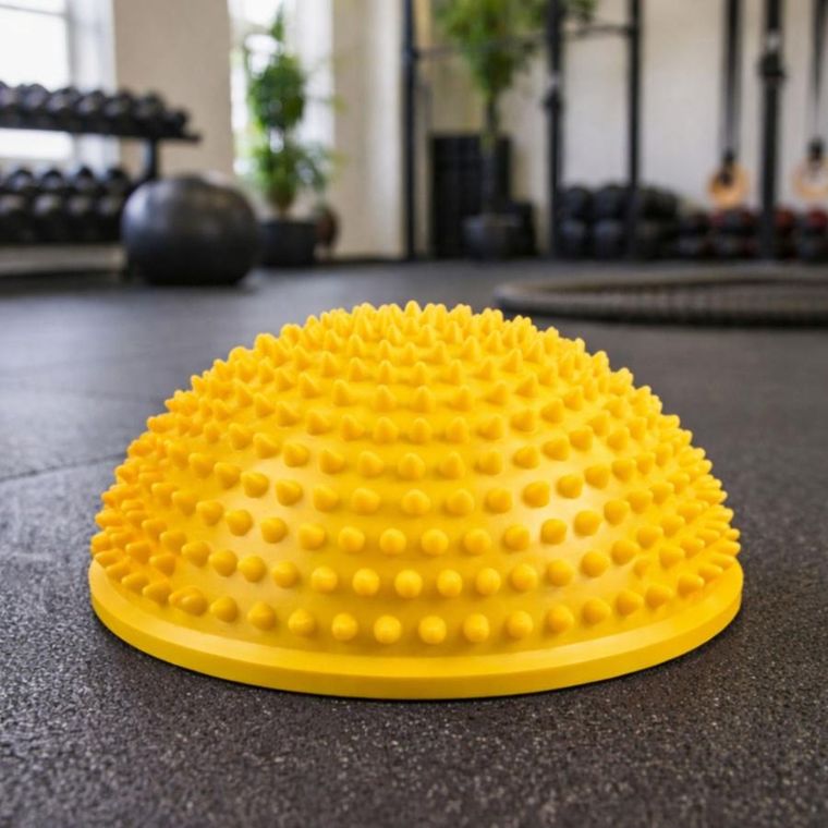 Lean Toys, półkula sensoryczna do masażu i ćwiczeń równowagi, żółta, 16 cm