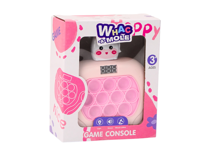 Lean Toys, Pop-It, Whac-A-Mole, Jednorożec, gra zręcznościowa, różowa