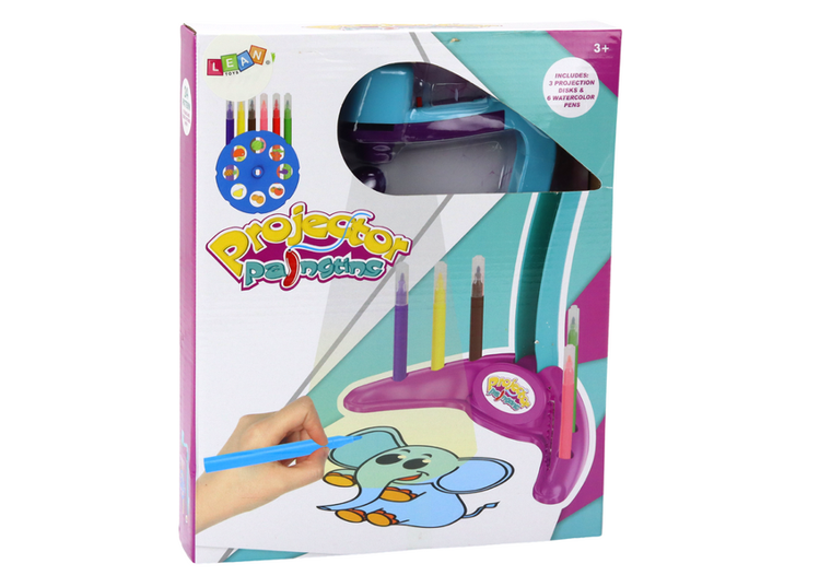 Lean Toys, projektor do nauki rysowania, fioletowy