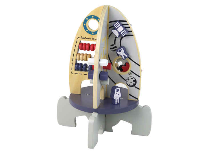 Lean Toys, rakieta, drewniana zabawka edukacyjna