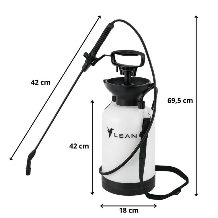Lean Toys, ręczny opryskiwacz ciśnieniowy do podlewania i nawożenia, 5l
