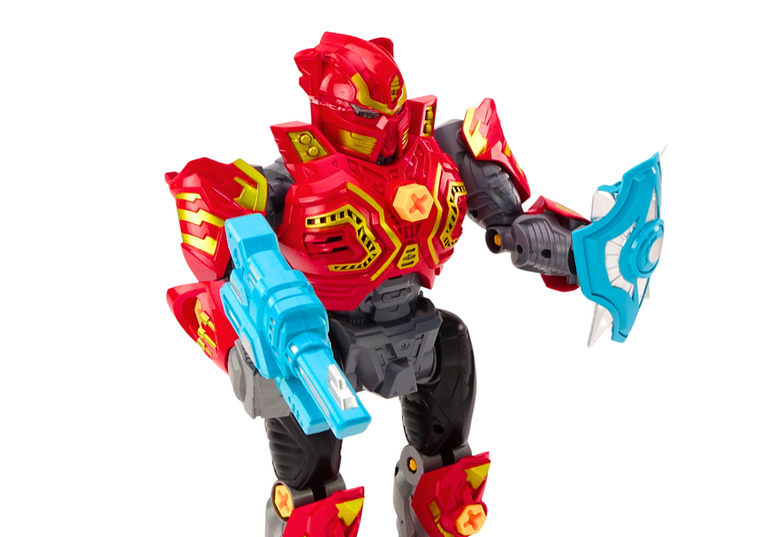 Lean Toys, robot do skręcania, zabawka interaktywna, czerwony