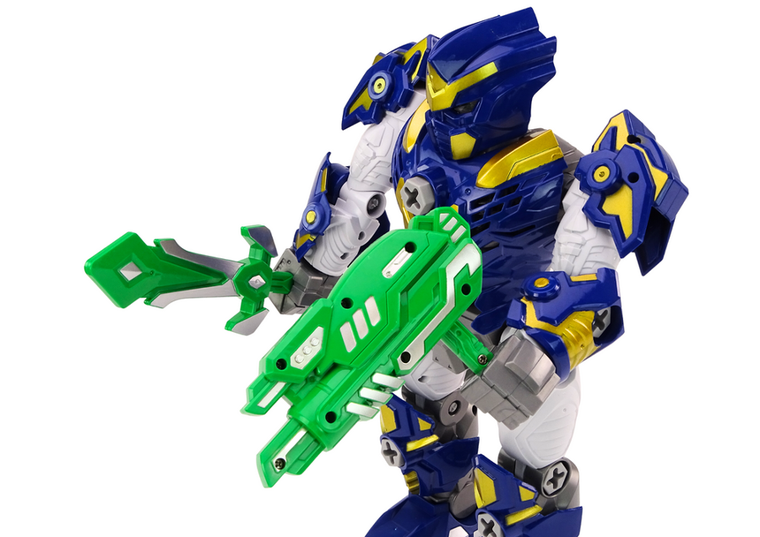 Lean Toys, robot do skręcania, zabawka interaktywna, granatowy