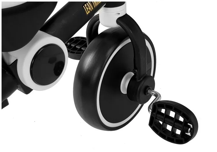 Lean Toys, rowerek trójkołowy, czarno-biały