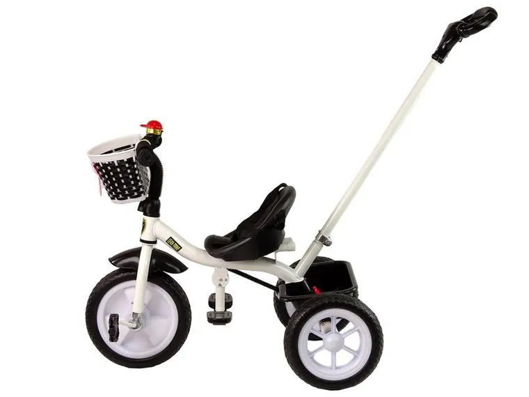 Lean Toys, rowerek trójkołowy z koszykiem, eva, czarny, PRO100