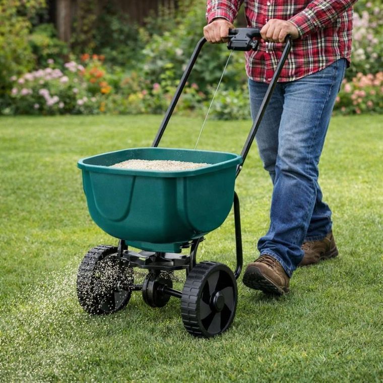 Lean Toys, siewnik rotacyjny na kołach do nawozów, 27l