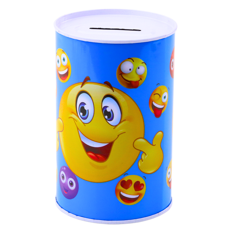 Lean Toys, skarbonka metalowa, emotki, 13-8 cm, 1 szt.